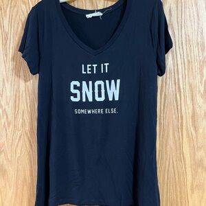 Women's Black Graphic Tee - Let It Snow - 3 for 15 Sale🌠